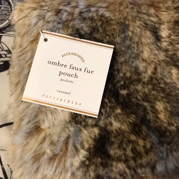 Pottery Barn ombré faux fur pouch - Picture 2 of 5